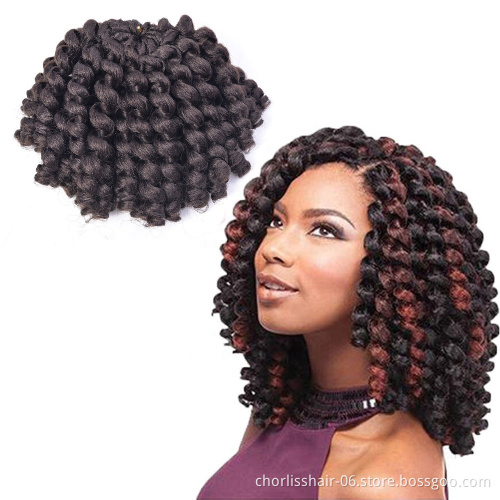 Wholesale Afro Ombre Spring Twist Short Jamaican Bounce Jumpy Wand Curls Crochet African Synthetic Braiding Hair Extensions
